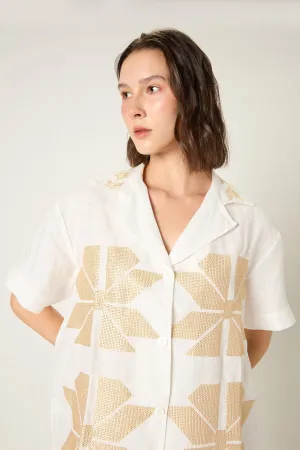 SHIRT AEOLIS S/S - WHITE GOLD