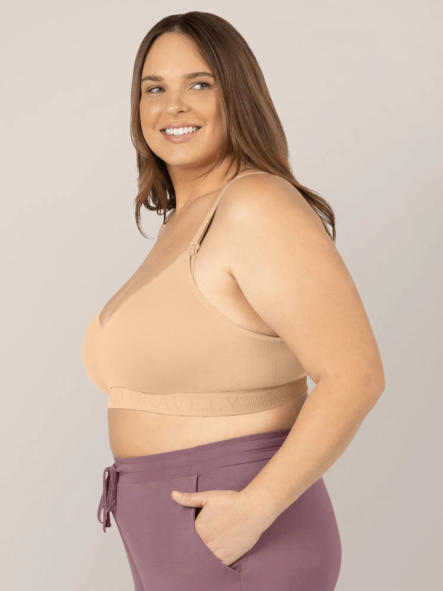 Signature Sublime® Contour Hands-Free Pumping & Nursing Bra  | Beige