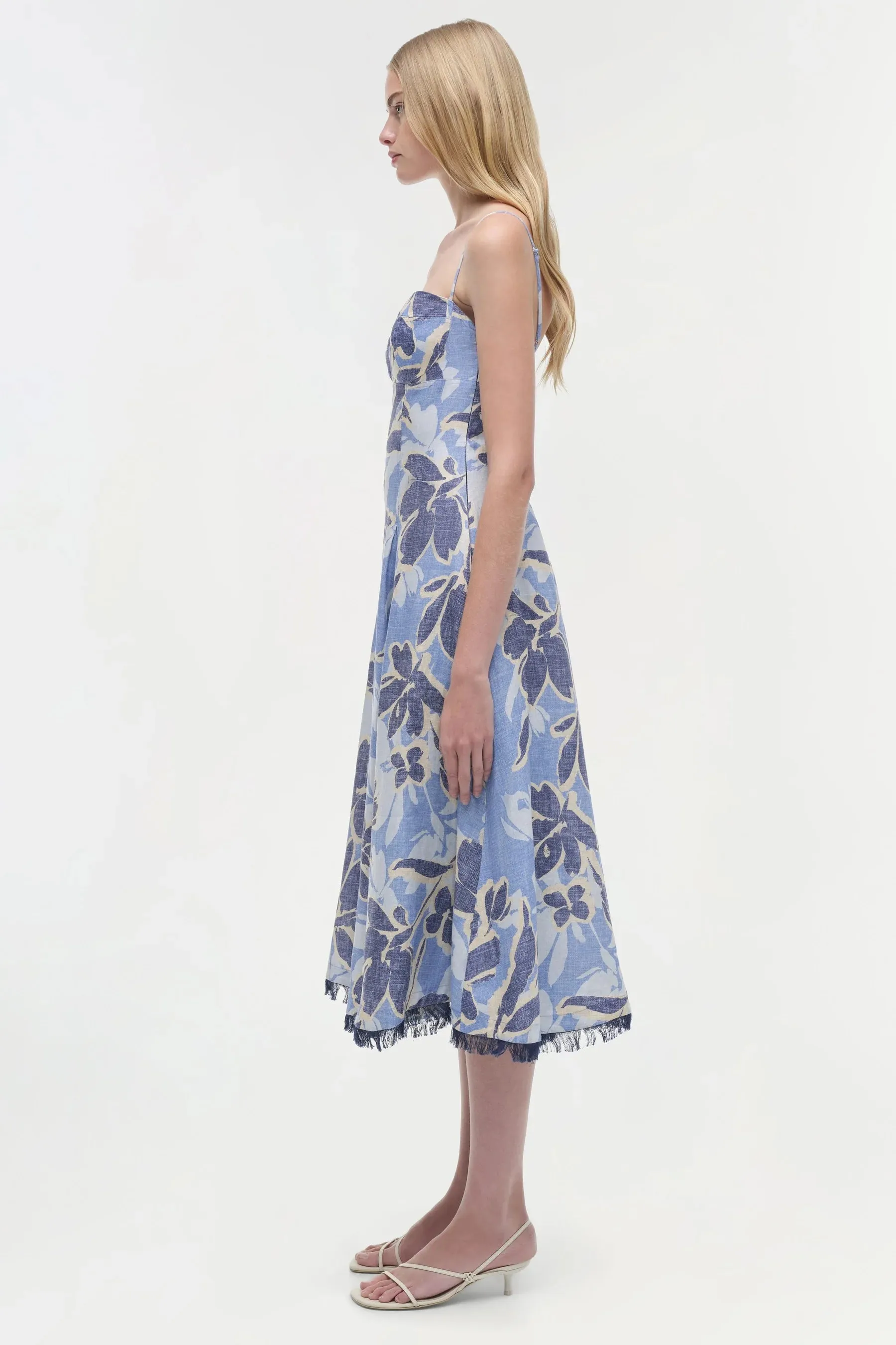 SIMKHAI ANALISE LINEN MIDI DRESS