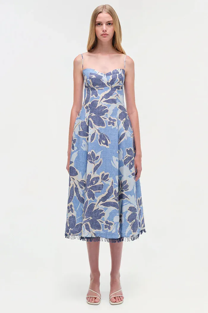 SIMKHAI ANALISE LINEN MIDI DRESS
