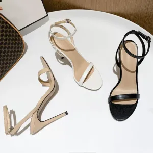 Small Feet Open Toe Ankle Cross Strap High Heels MS169