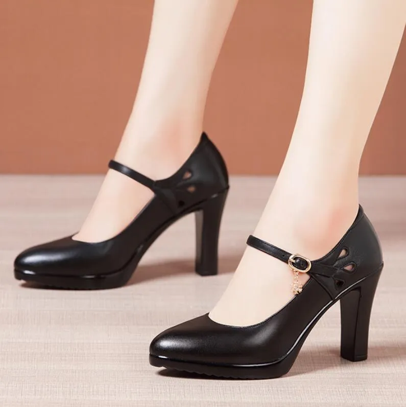 Small Size Mary Jane Closed Toe Heels GS30