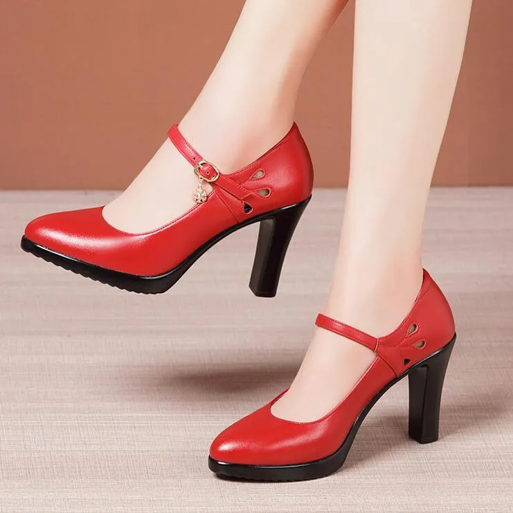 Small Size Mary Jane Closed Toe Heels GS30
