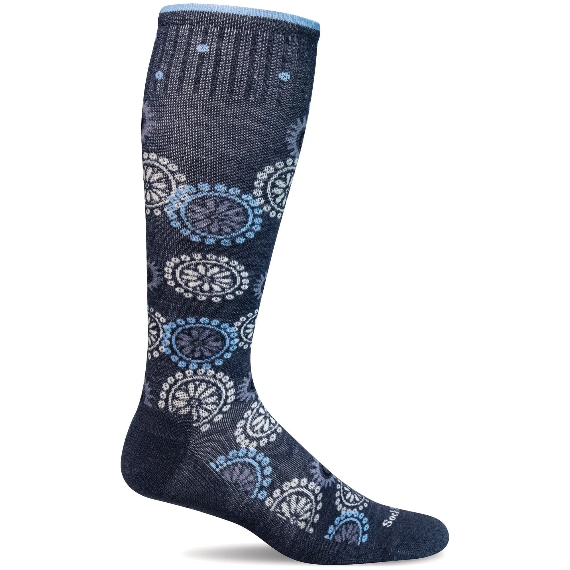 Sockwell Womens Block Print Moderate Compression Knee-High Socks