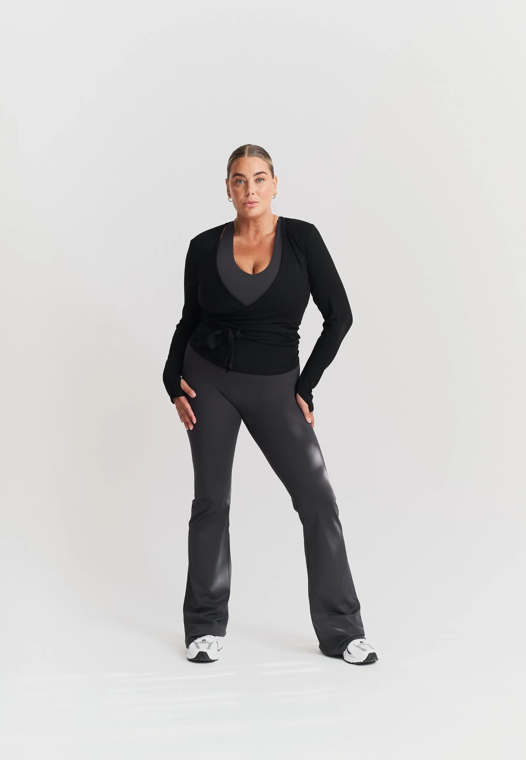 Soft Ballet Wrap Top - Black