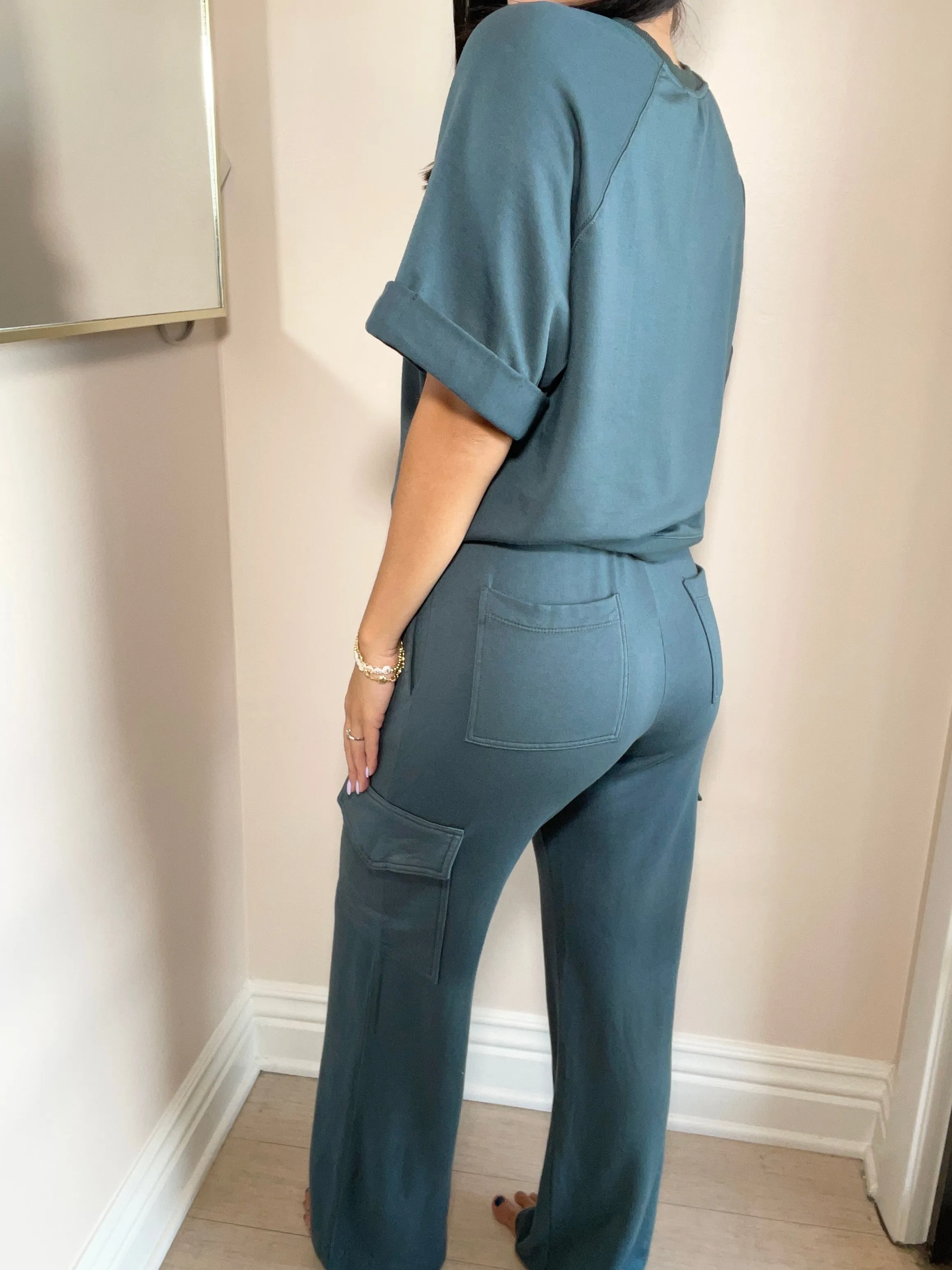 Softest Fleece Wide Leg Cargo Pant