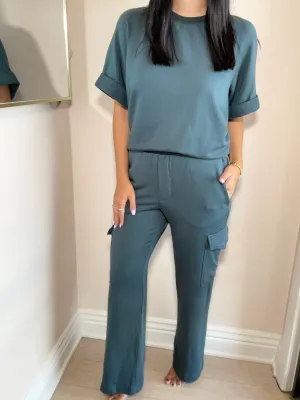 Softest Fleece Wide Leg Cargo Pant