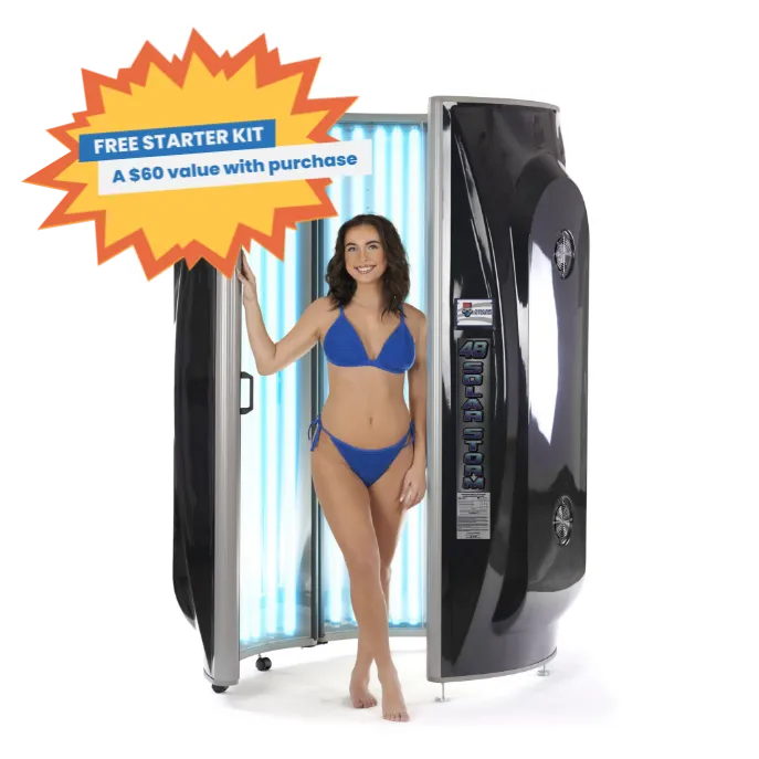 Solar Storm 48ST Wolff Lamp Stand-Up Commercial Tanning Booth