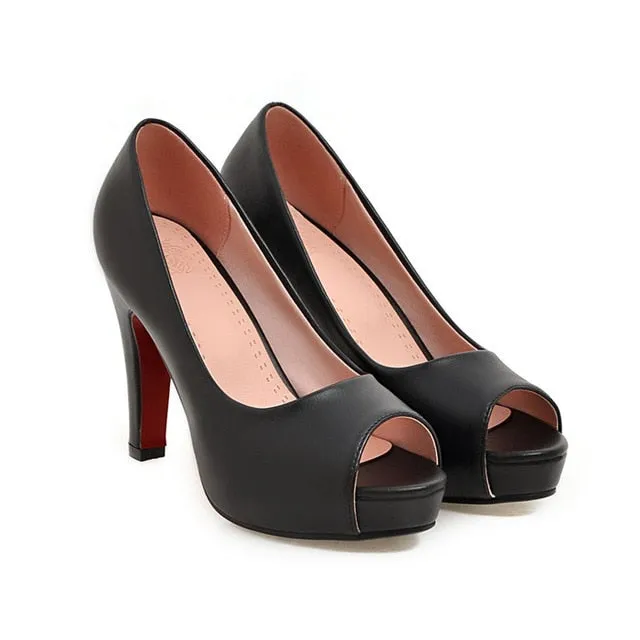 Sophisticated Open Toe Pumps