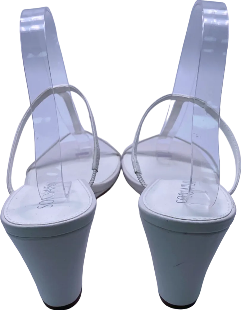 Sosandar White Open Toe Heels UK 8