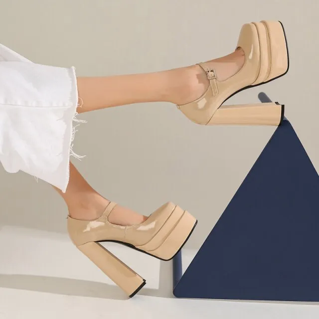 Spring Autumn Women chunky heels Sandals Platform