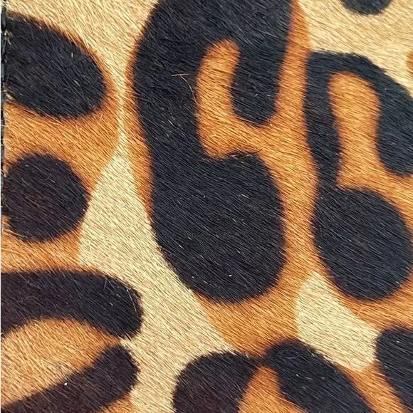 Steve Madden Shane-L Cow Hair Leopard Print Black Tan Pull on High Top Size 7.5M