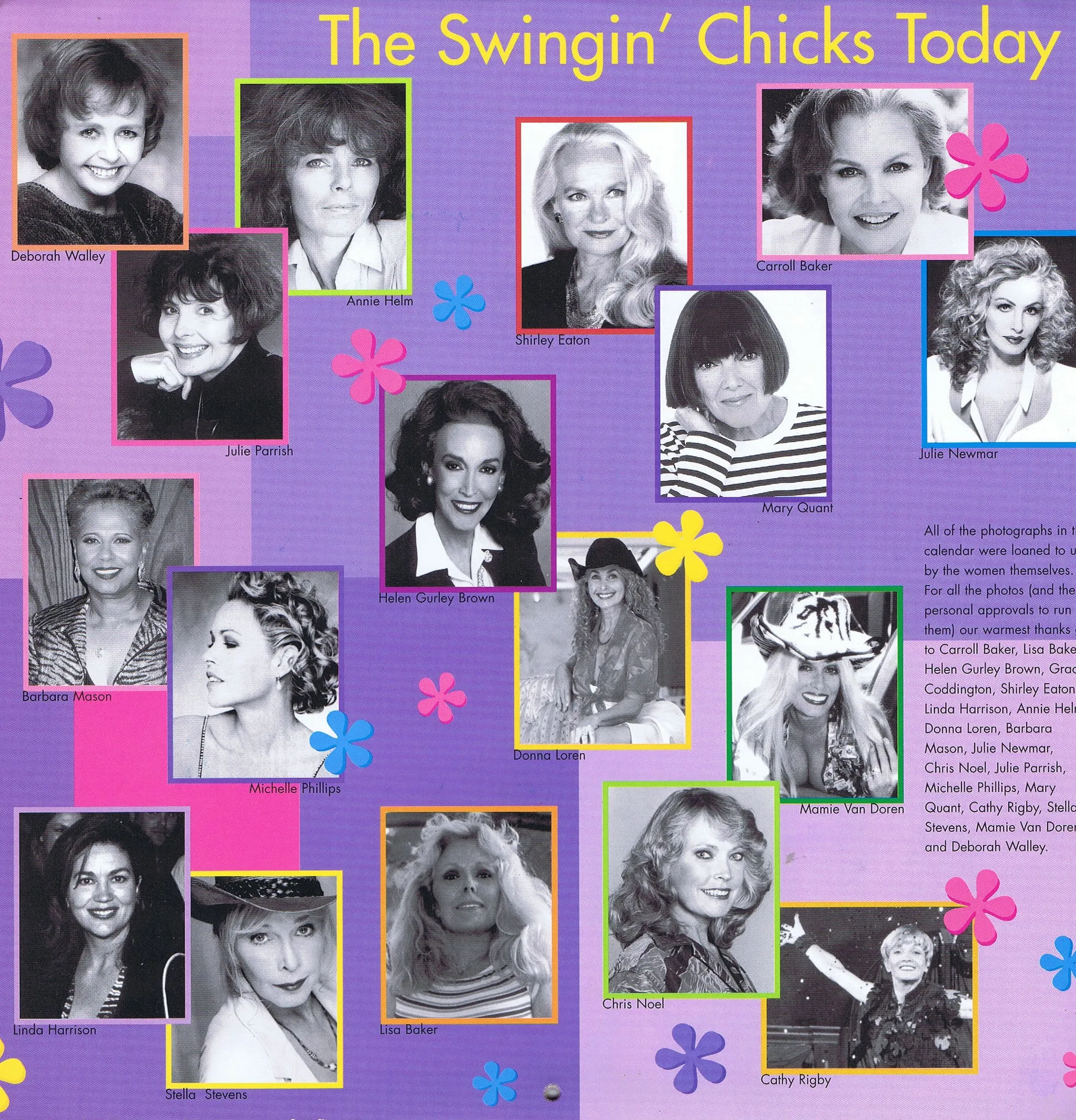 Swingin' Chicks of the 60's Autographed Calendar