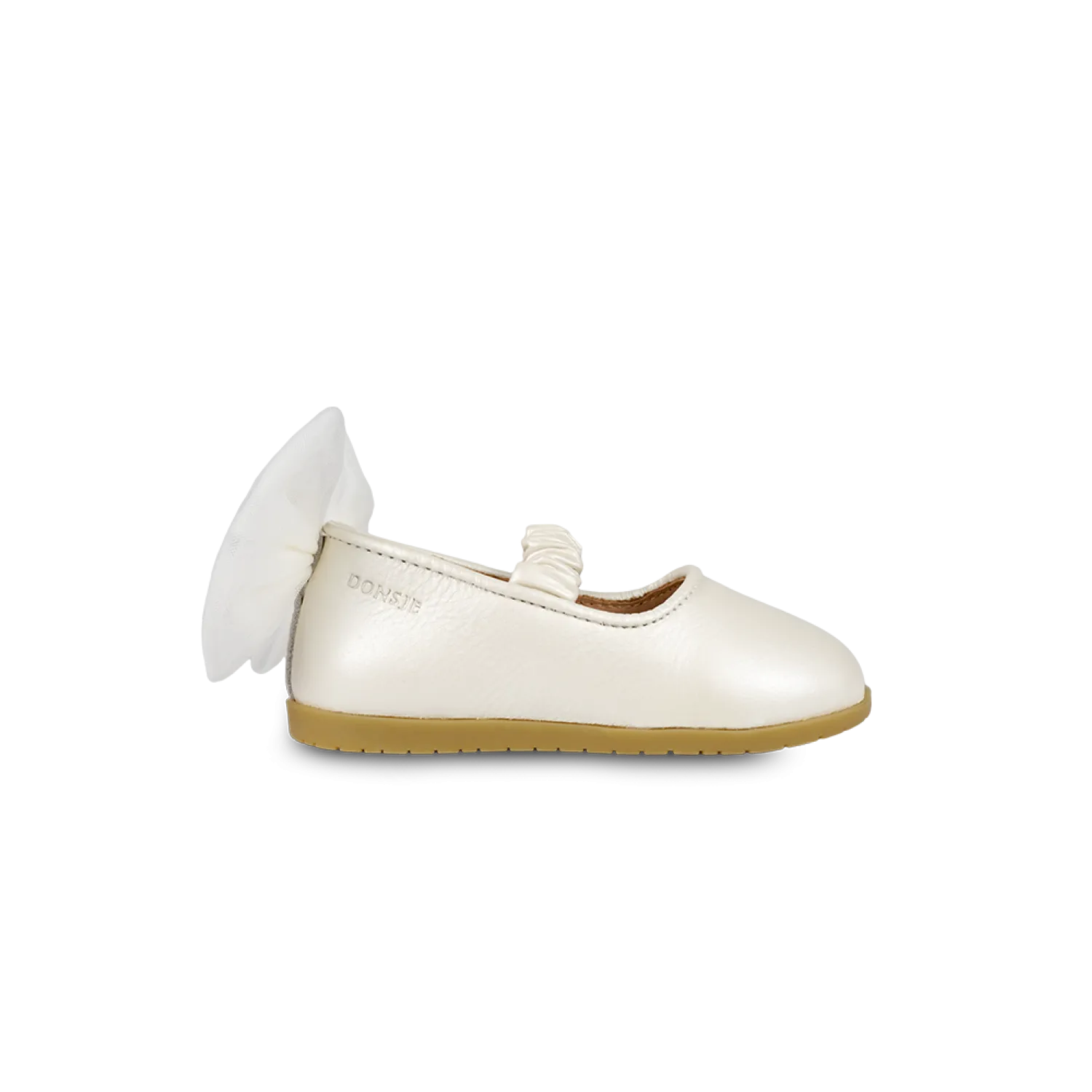 Taatie Ballerinas | Off White Metallic Leather