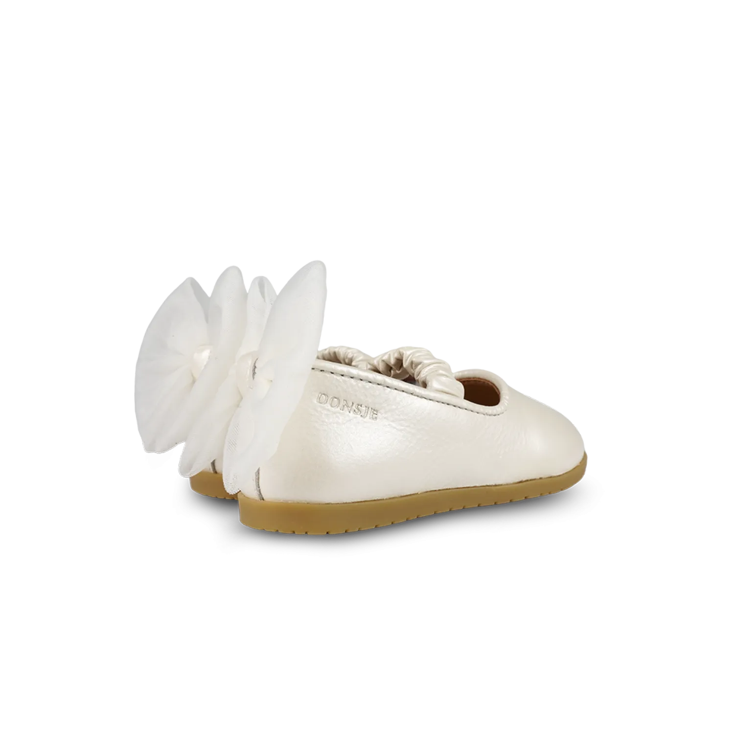Taatie Ballerinas | Off White Metallic Leather