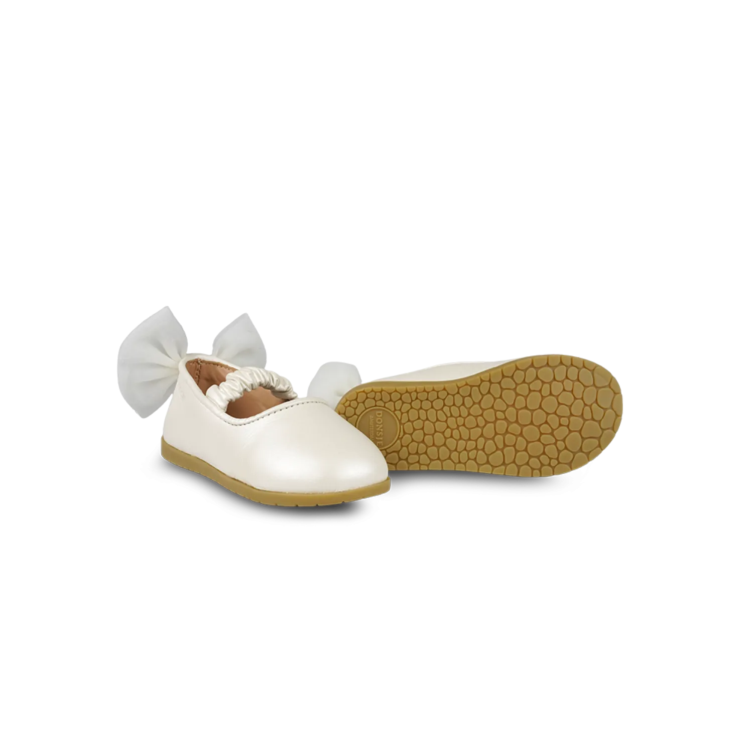 Taatie Ballerinas | Off White Metallic Leather