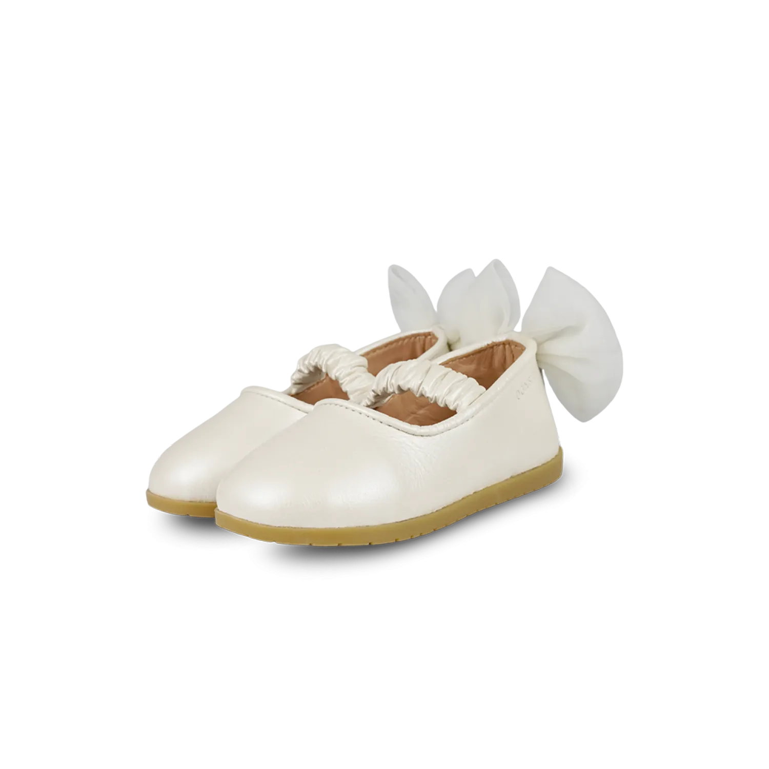 Taatie Ballerinas | Off White Metallic Leather