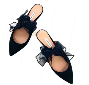 Tabitha Simmons Aida Blk KSU/Blk Chiffon Bow