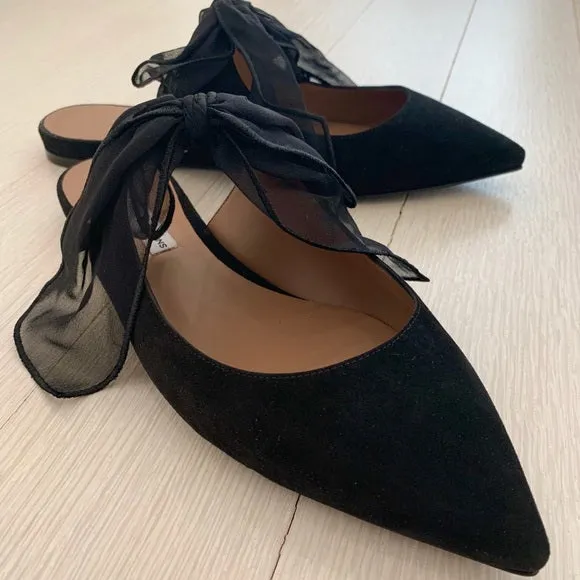 Tabitha Simmons Aida Blk KSU/Blk Chiffon Bow