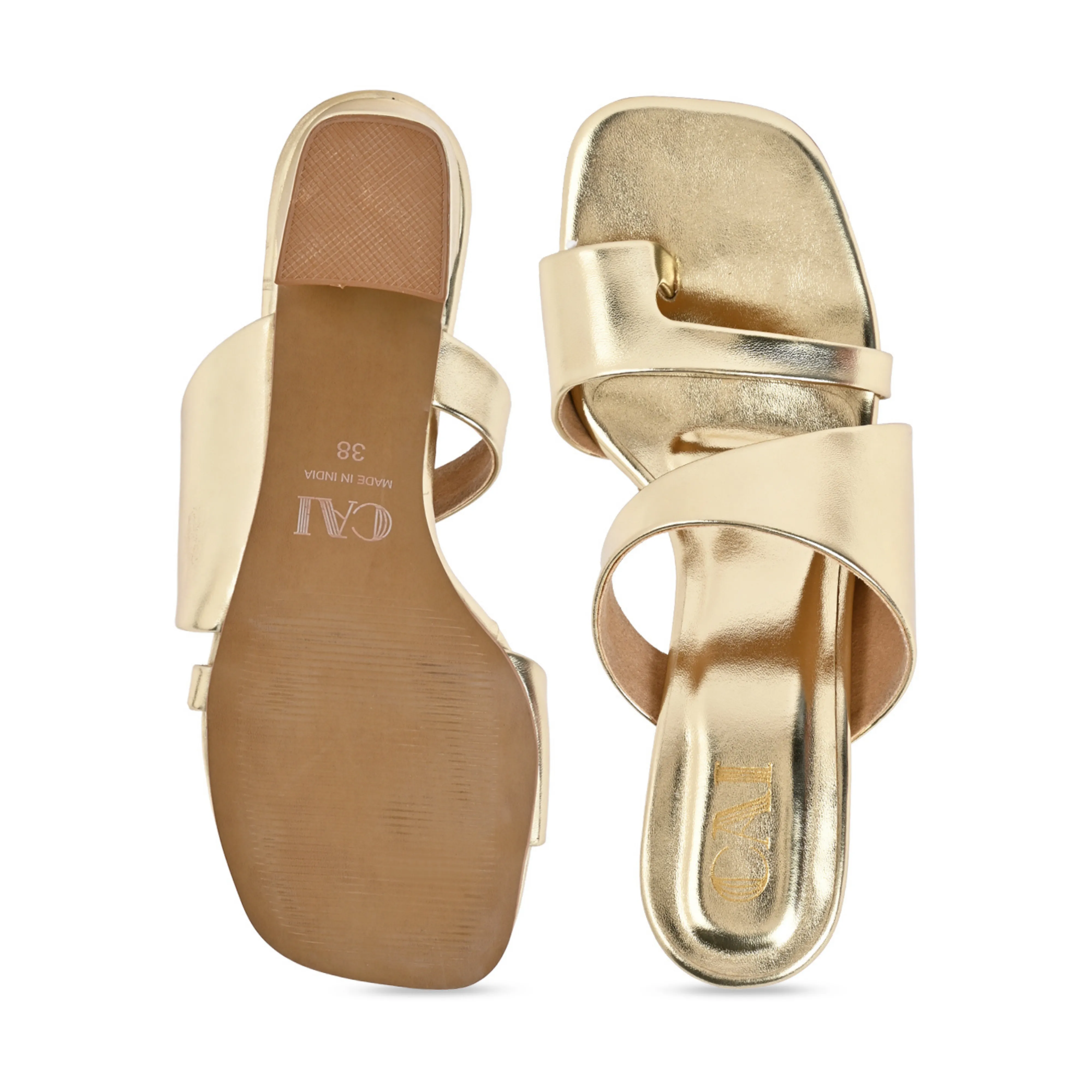 Tangent Gold Heels