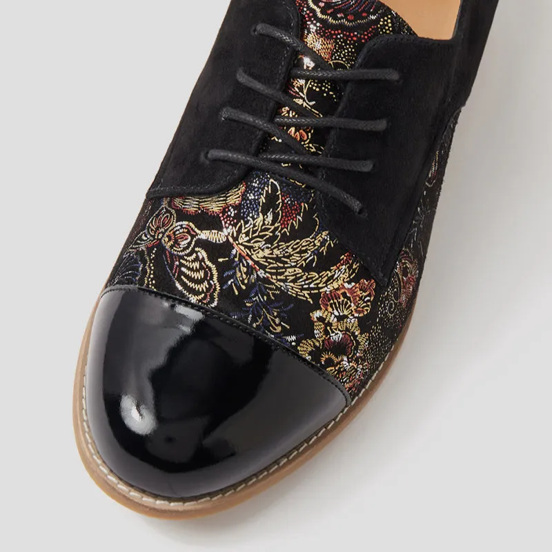 TOBIN XF - BLACK LEATHER-BLACK ROYAL PRINT