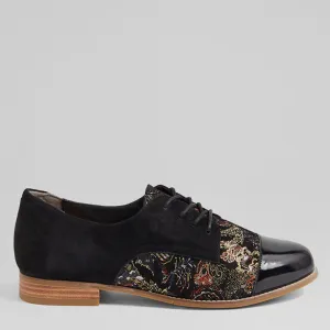 TOBIN XF - BLACK LEATHER-BLACK ROYAL PRINT