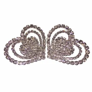 Triple Heart Rhinestone Shoe Clip