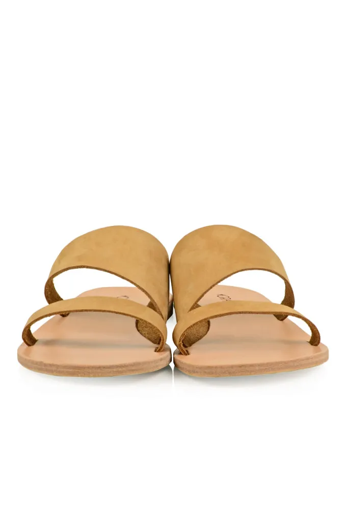 Tyche Beige Suede Leather Sandals