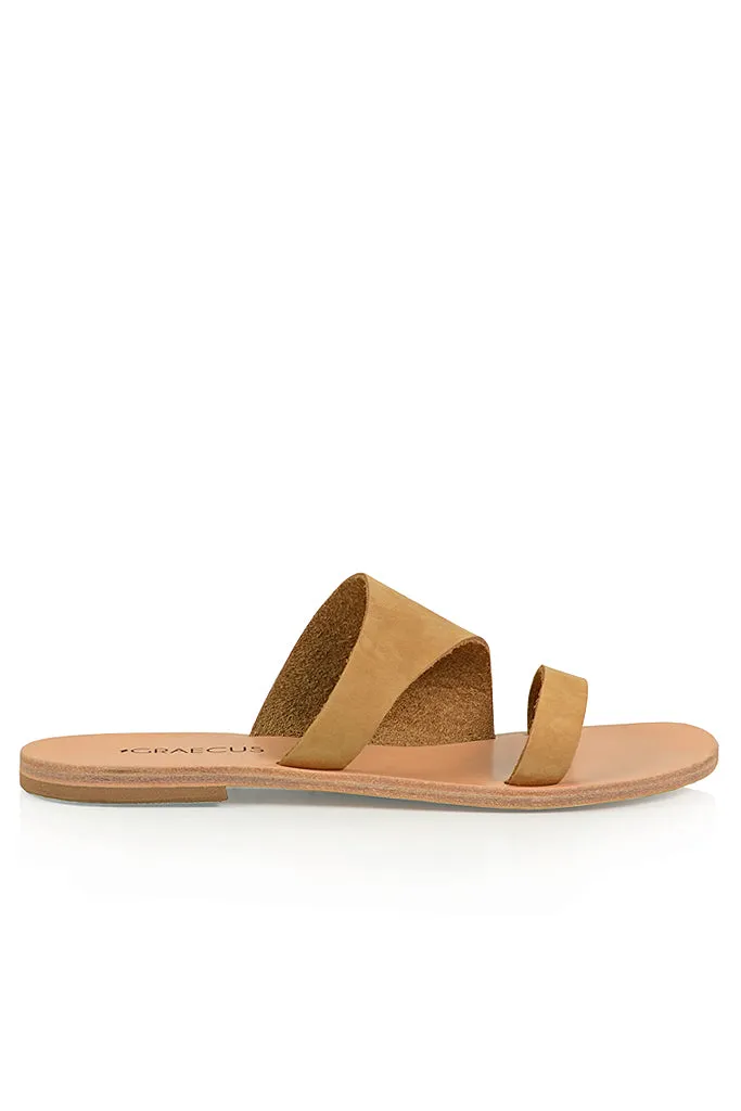 Tyche Beige Suede Leather Sandals