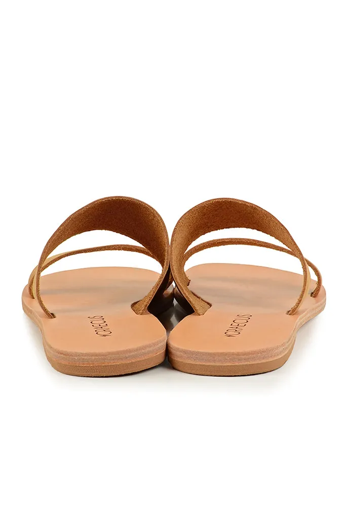 Tyche Beige Suede Leather Sandals
