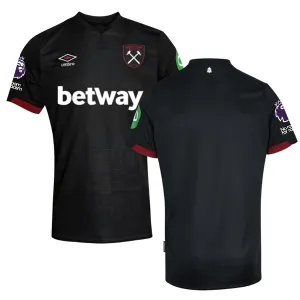 Umbro West Ham Away Jersey w/ EPL   No Room For Racism Patches 24/25 (Black)