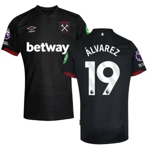 Umbro West Ham Edson Álvarez Away Jersey w/ EPL   No Room For Racism Patches 24/25 (Black)