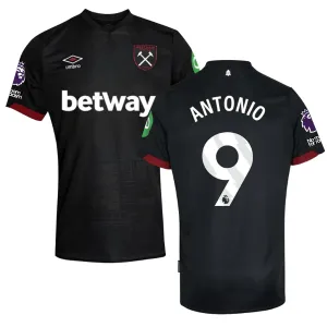 Umbro West Ham Michail Antonio Away Jersey w/ EPL   No Room For Racism Patches 24/25 (Black)