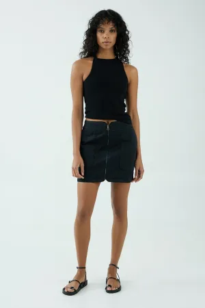 UNIFORM ZIP UP SKIRT | BLACK
