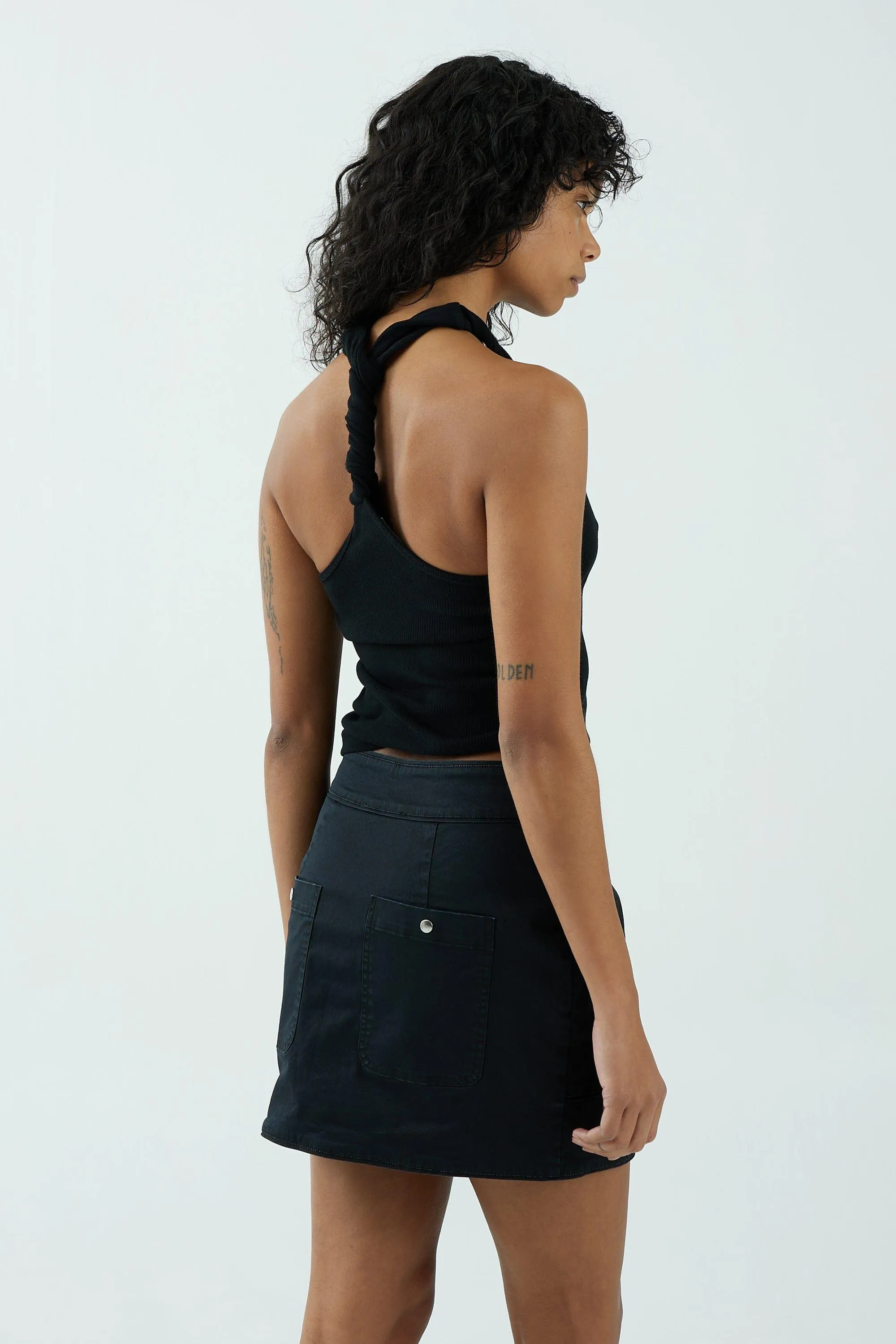 UNIFORM ZIP UP SKIRT | BLACK