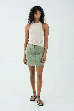 UNIFORM ZIP UP SKIRT | MOSS