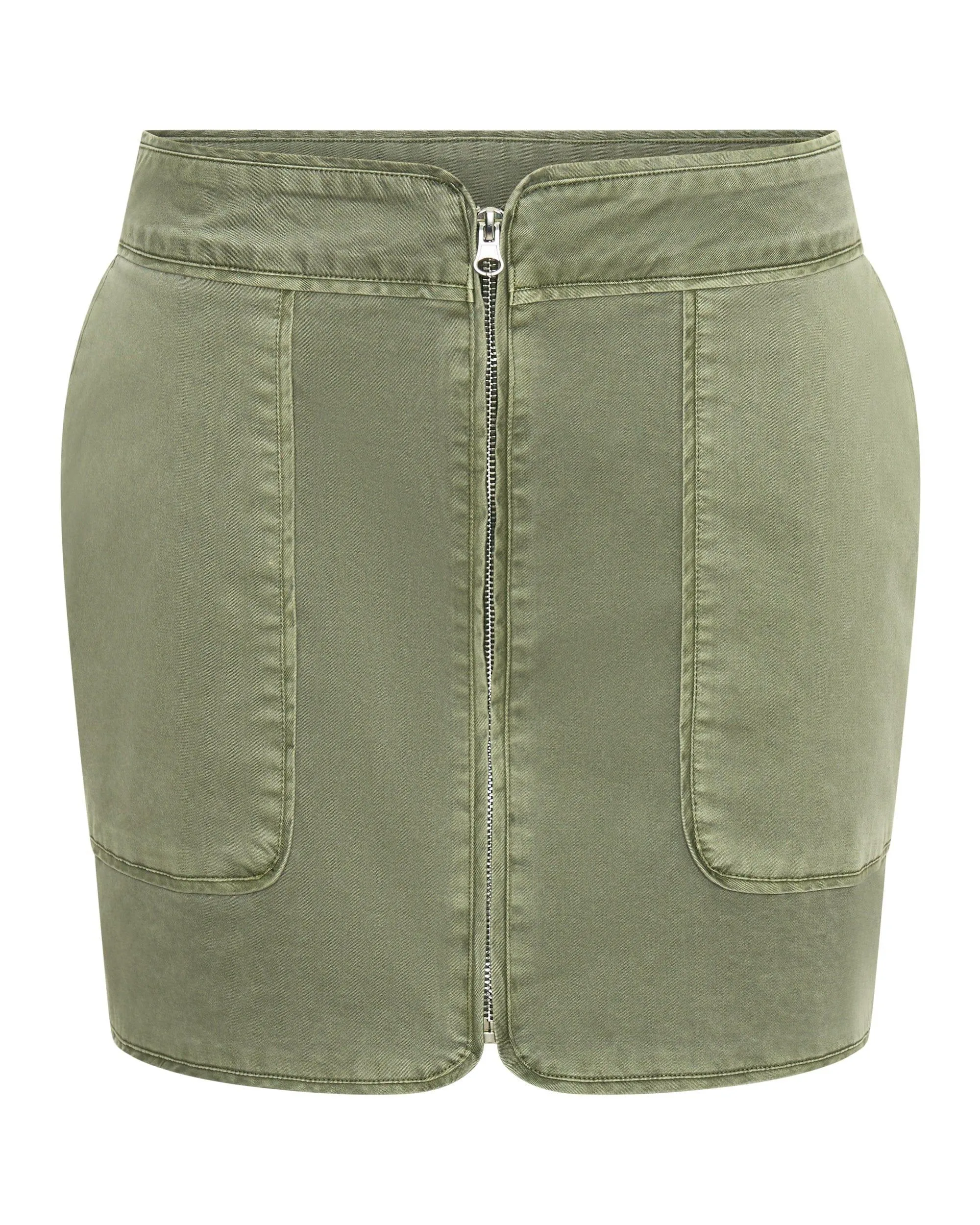 UNIFORM ZIP UP SKIRT | MOSS