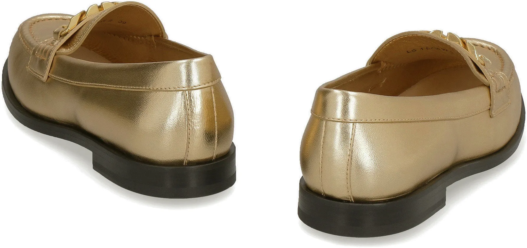 Valentino Garavani - VLogo Chain metallic leather loafers