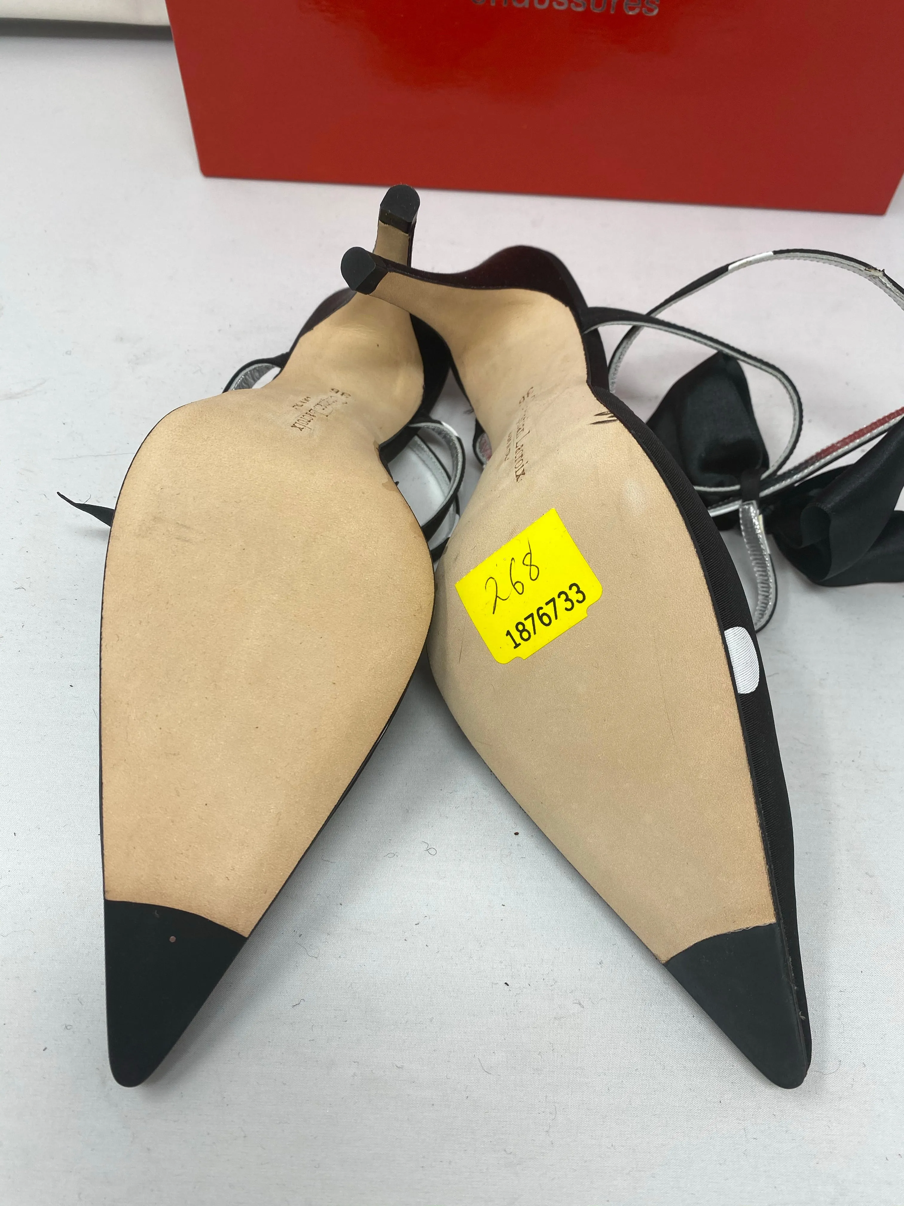 Vintage: Christian Lacroix Black and White Polka Dot Heel with a Bow