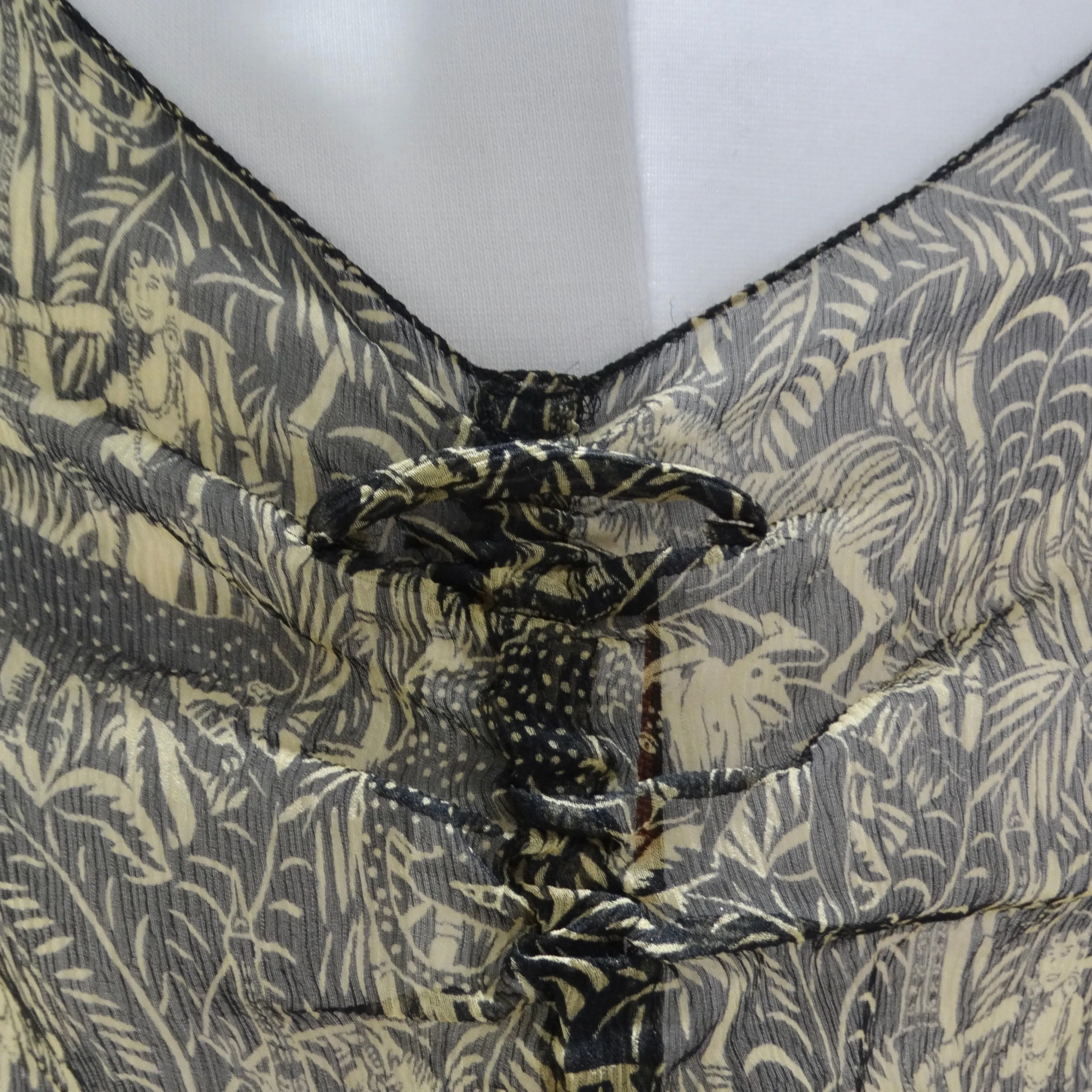 Vintage Jean Paul Gaultier Printed Ruched Slip Dress