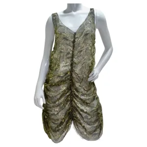 Vintage Jean Paul Gaultier Printed Ruched Slip Dress