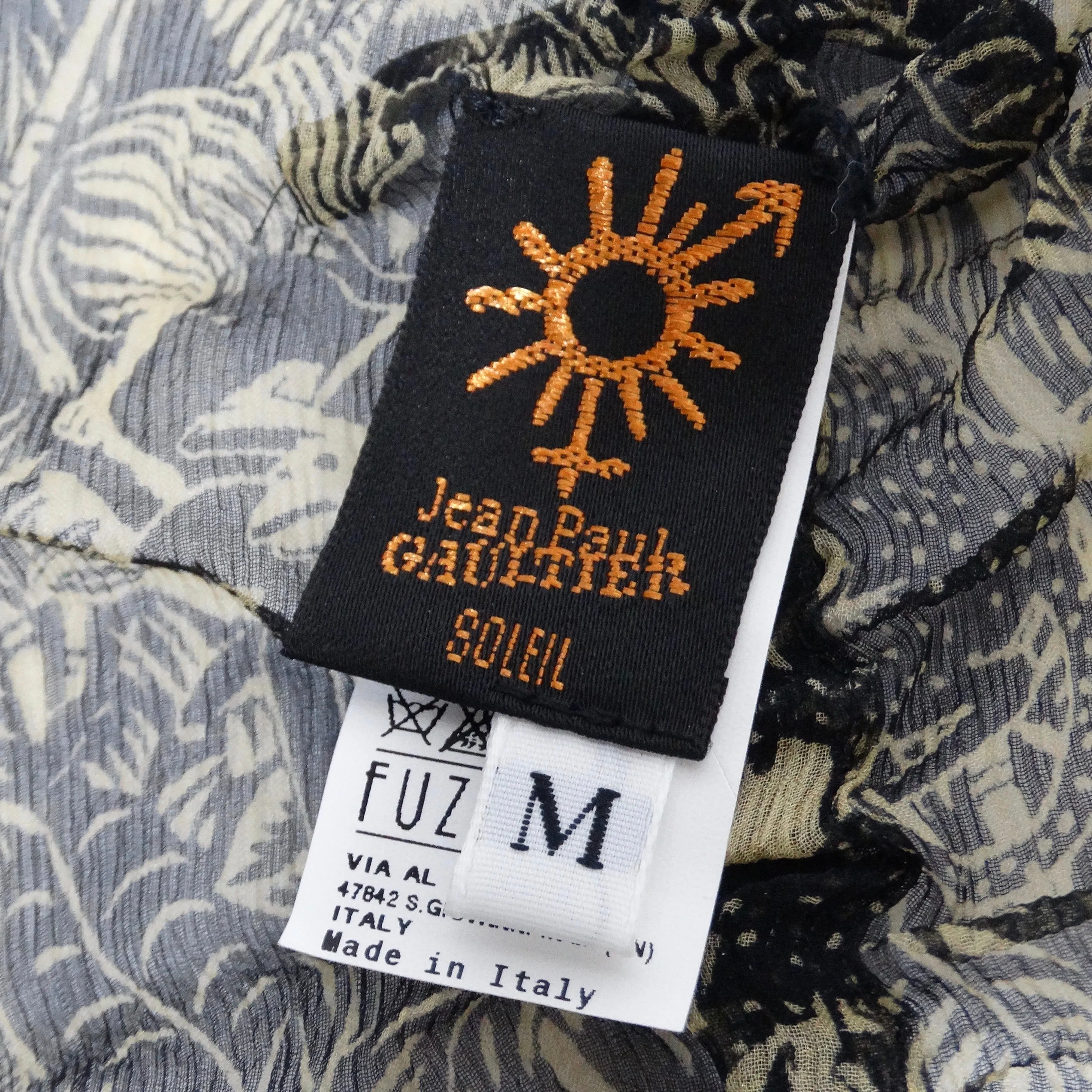 Vintage Jean Paul Gaultier Printed Ruched Slip Dress