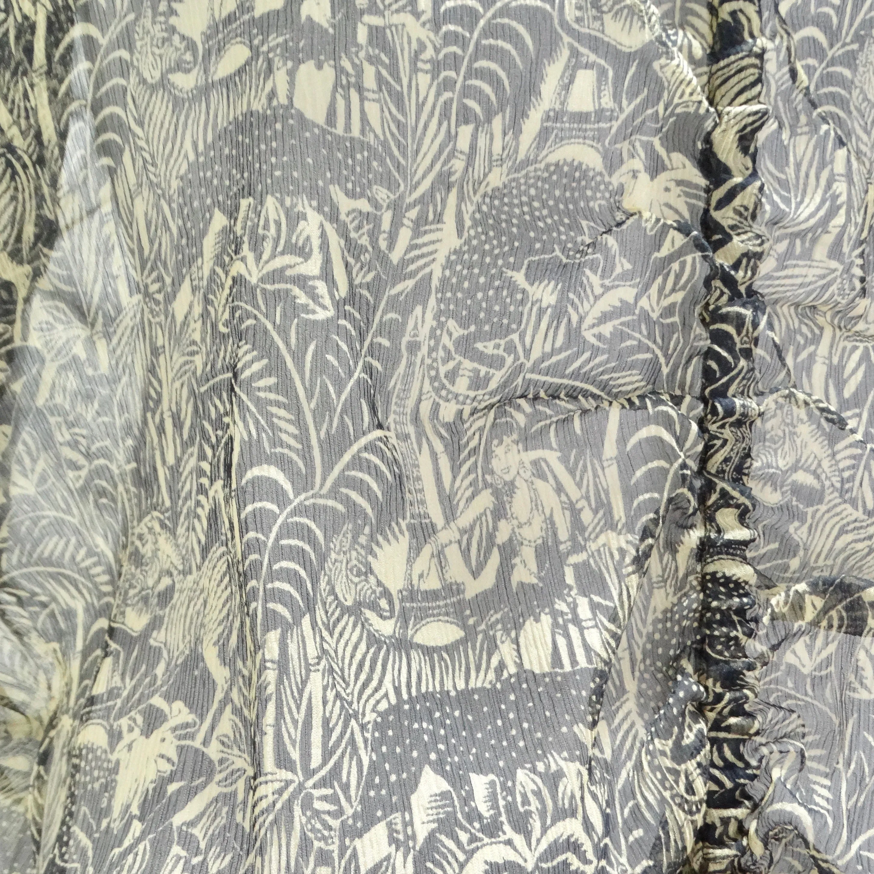 Vintage Jean Paul Gaultier Printed Ruched Slip Dress