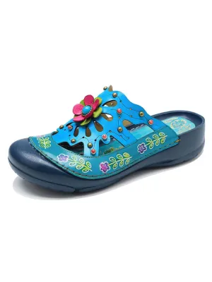 Vintage Printed Flowers Pattern Sandals