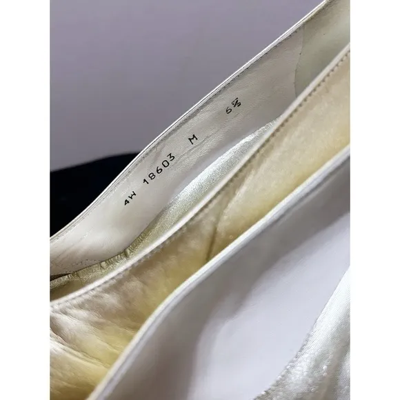 Vintage Stuart Weitzman Gold Leather Heels with Lace Detail