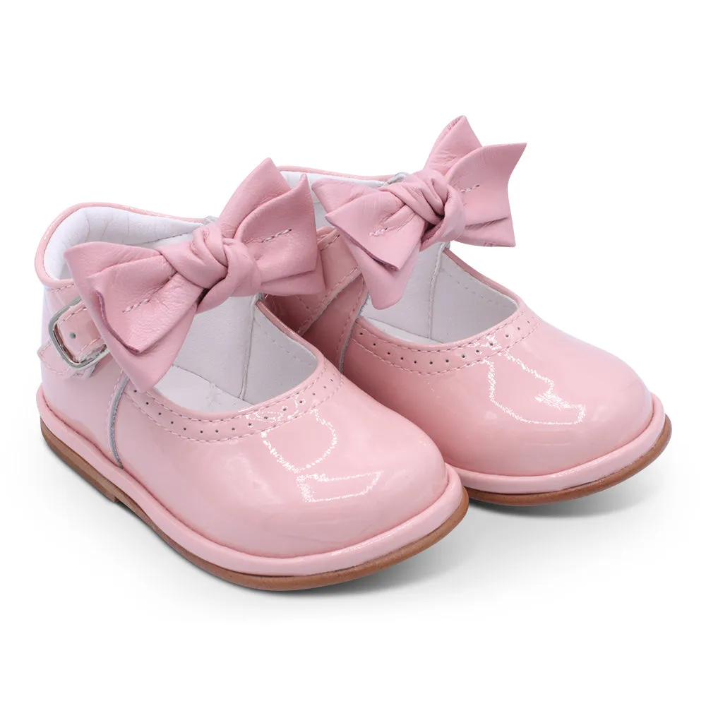 'Vitoria' Girls Pink Patent Bar Shoes