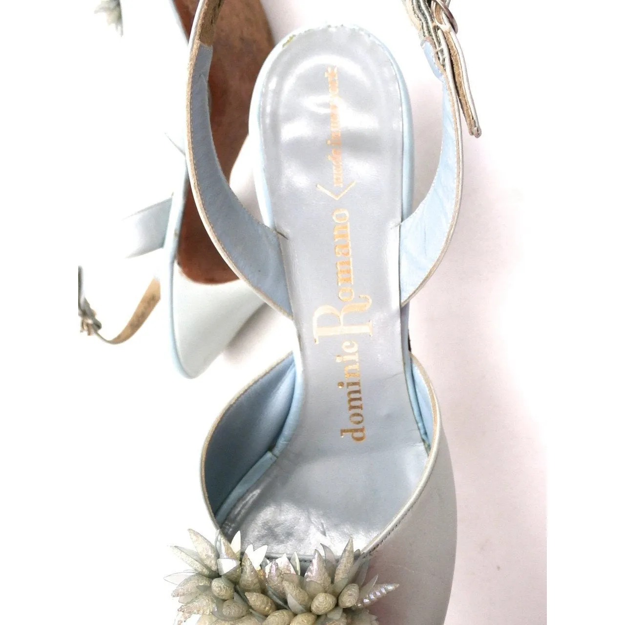 VTG Shoes  Heels Baby Blue Dominic Romano Sling-Back Shoes 1950S Womens  Sz 7M
