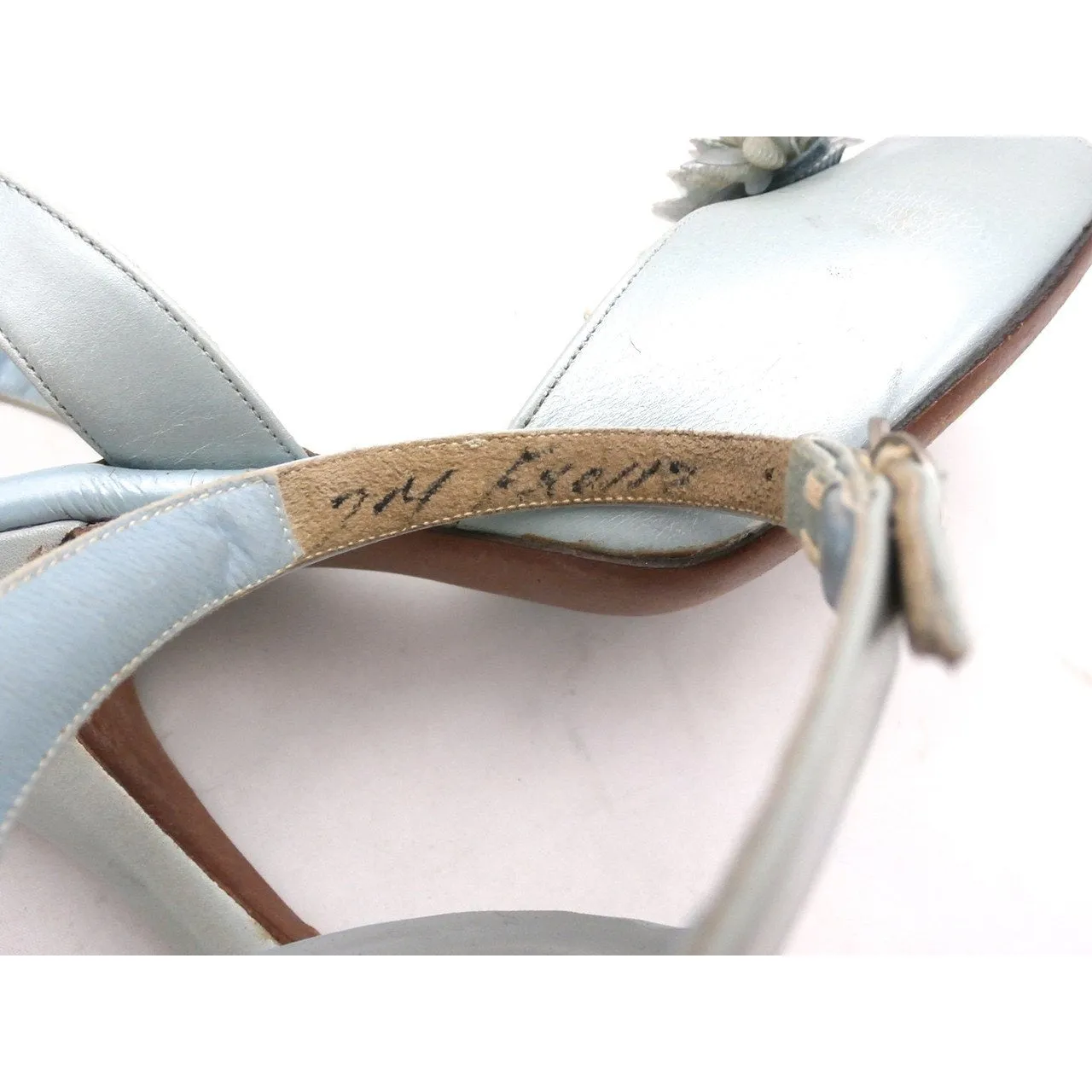 VTG Shoes  Heels Baby Blue Dominic Romano Sling-Back Shoes 1950S Womens  Sz 7M