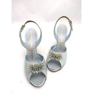 VTG Shoes  Heels Baby Blue Dominic Romano Sling-Back Shoes 1950S Womens  Sz 7M