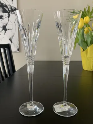 Waterford Lismore Diamond Toast Flute 2/glass